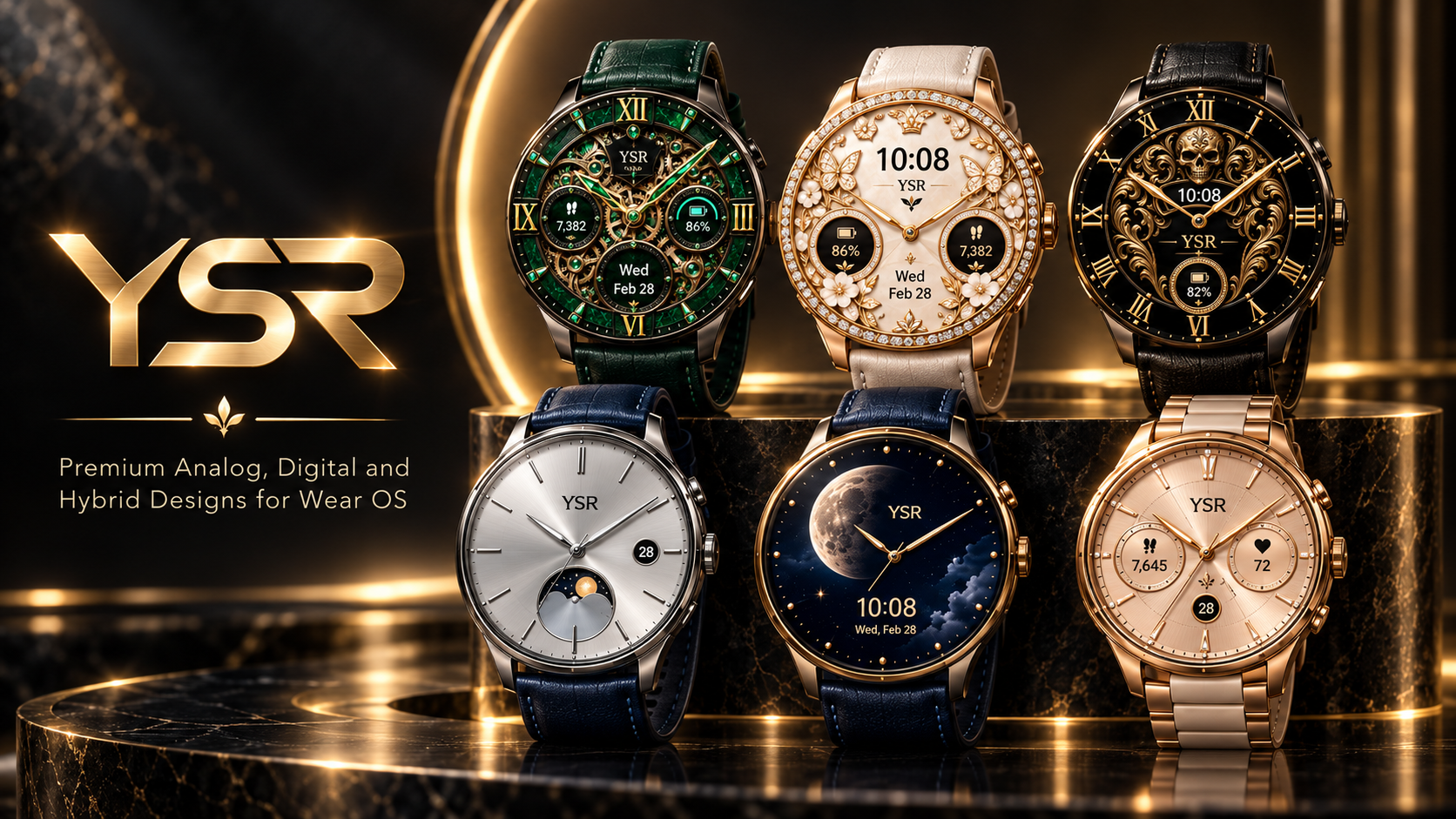 YSR Wear OS watch face designs